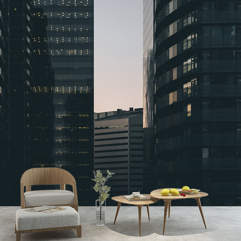 Canada Urban Architecture Mural Wallpaper Stain-Proofing Wall Art for Meeting Room