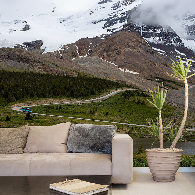 Magnificent Mountain View Removable Wall Mural Moisture Resistant for Sitting Room