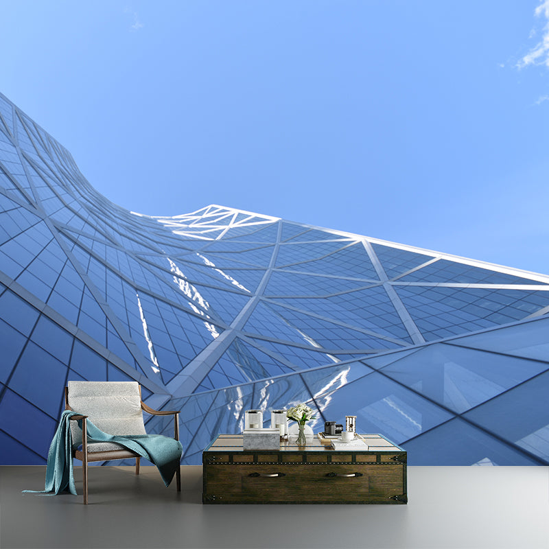 Contemporary City Wall Mural Wallpaper for Meeting Room, Moisture Resistant