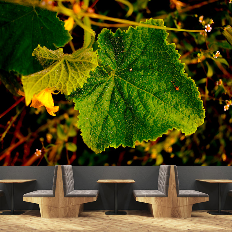 Creen Leaf Wall Mural Decal Stain Resistant Wall Art, Custom Size Available