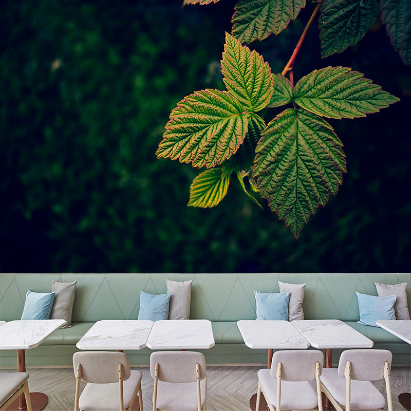 Creen Leaf Wall Mural Decal Stain Resistant Wall Art, Custom Size Available