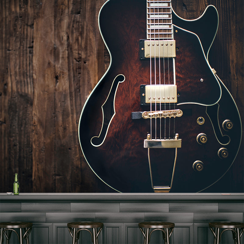 Guitar Water Resistant Mural Modern Washable Living Room Wall Art, Custom Print