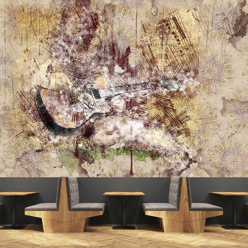 Guitar Hobby Water Resistant Wall Mural Modern Wall Decor, Made to Measure