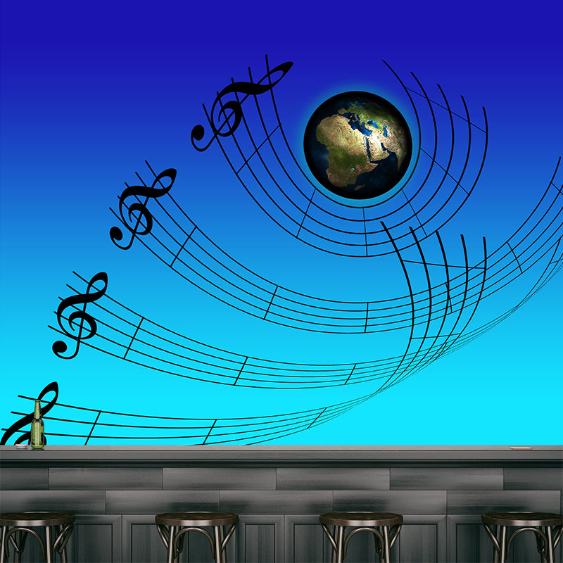 Singing Hobby Mural Wallpaper for Accent Wall Water Resistant, Custom Size Available