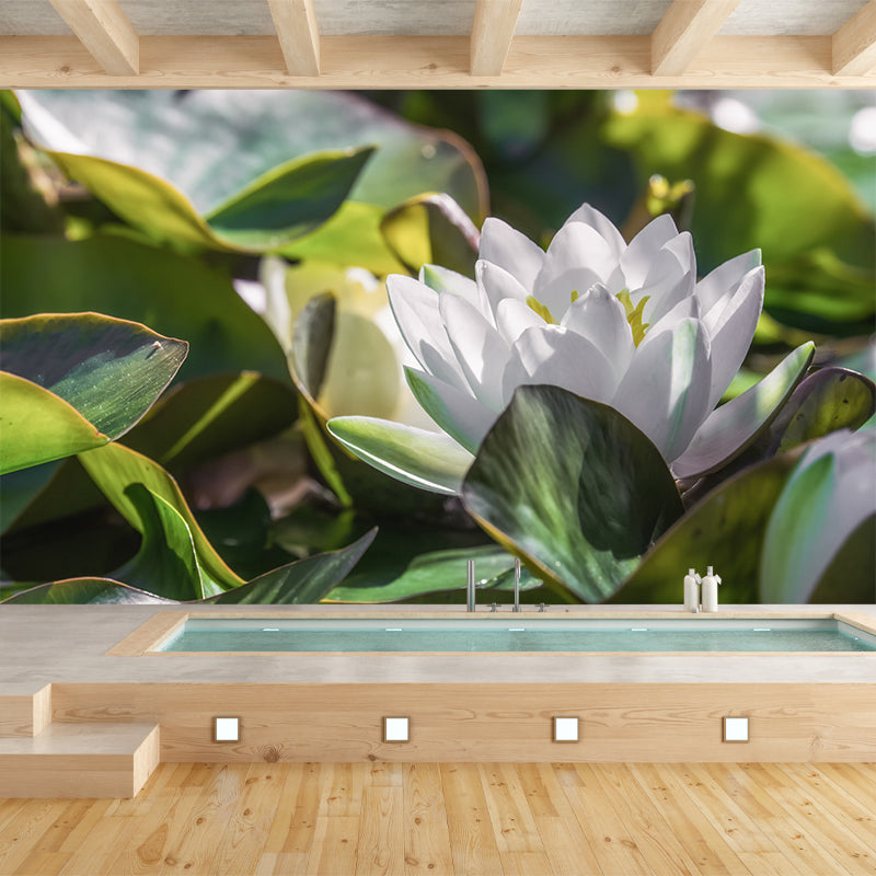 Water Plants Flower Print Wall Mural Decal Moisture Resistant, Custom Size