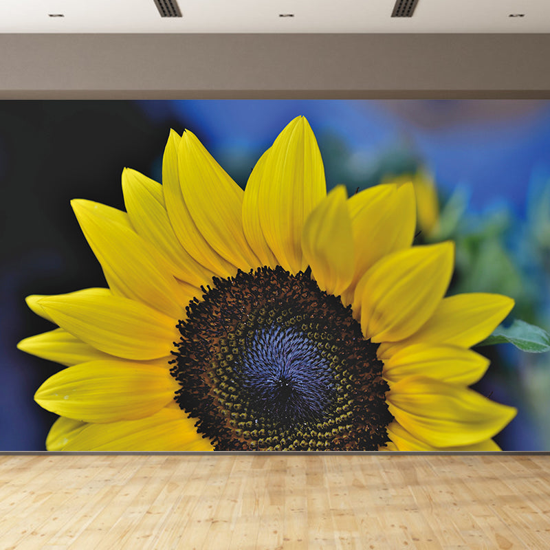 Alive Sunflower Mural Decal in Yellow Moisture Resistant, Custom Size Available