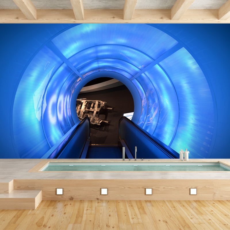 Photography Style Escalator Mural Decal Modern Mildew Resistant for Living Room