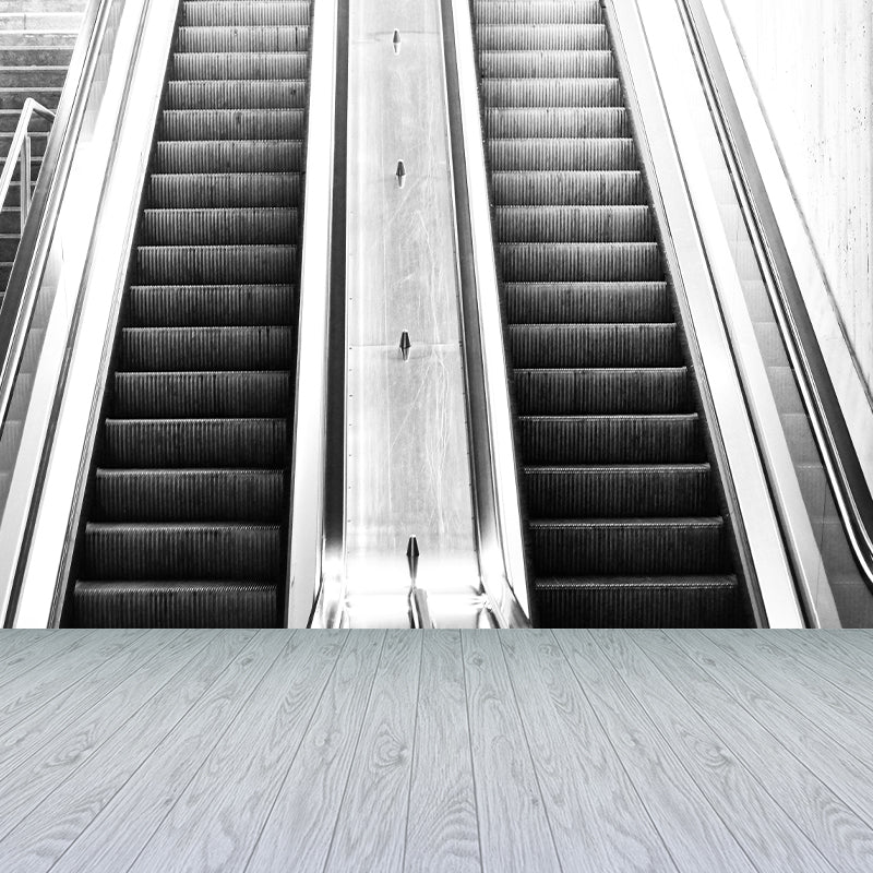 Photography Style Escalator Mural Decal Modern Mildew Resistant for Living Room
