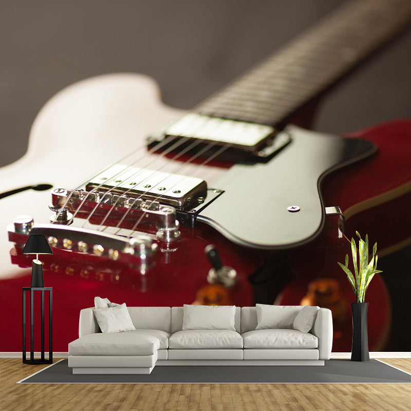 Hobby Guitar Mural Wallpaper Contemporary Mildew Resistant Wall Covering for Home Decor