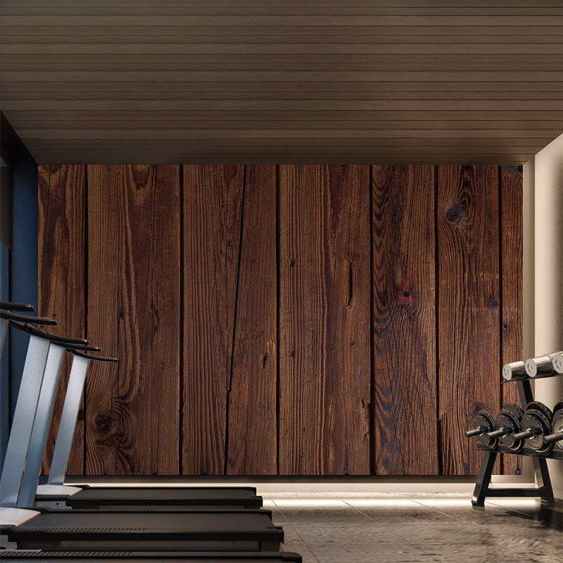Autocollants muraux à motif de Texture en bois, décoration de la maison, décor Mural de salon de couleur foncée