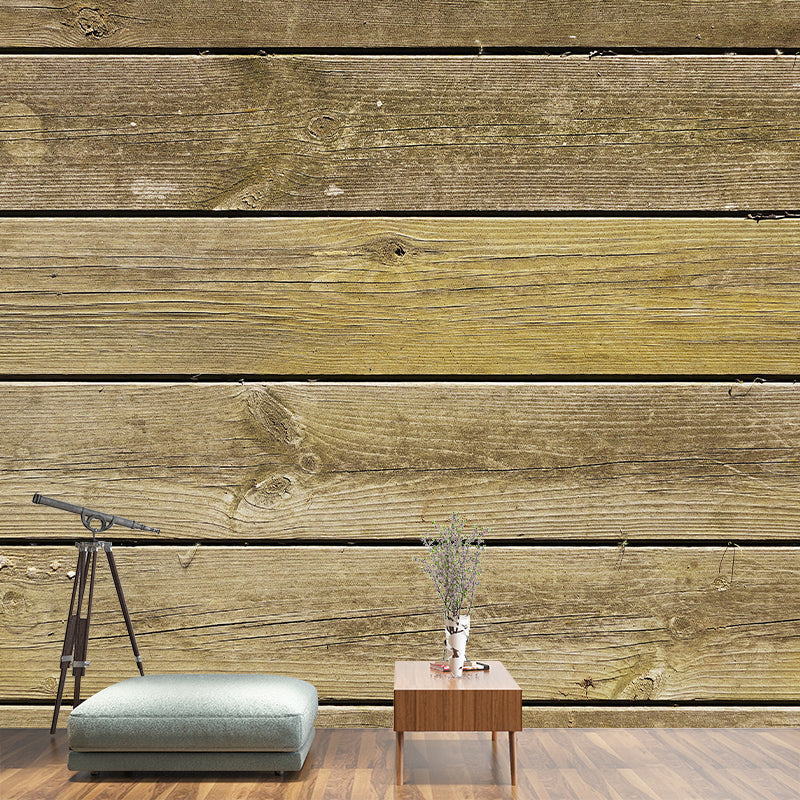 Autocollants muraux personnalisés en Surface en bois, décoration murale pour la maison, le salon, couleur douce