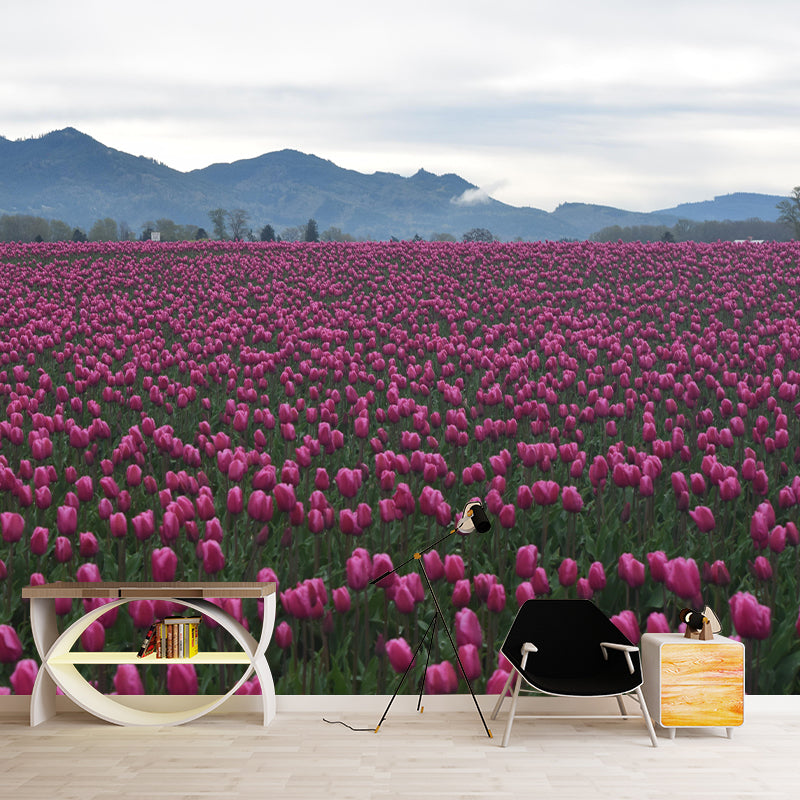 Contemporary Tulip Home Mural Mildew Resistant Wall Decor for Dining Room