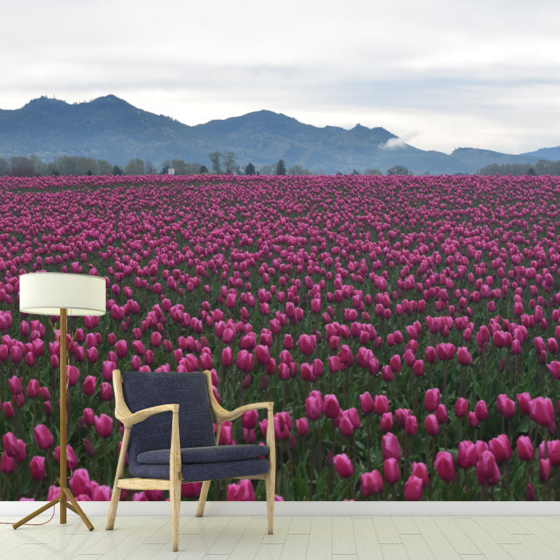 Contemporary Tulip Home Mural Mildew Resistant Wall Decor for Dining Room