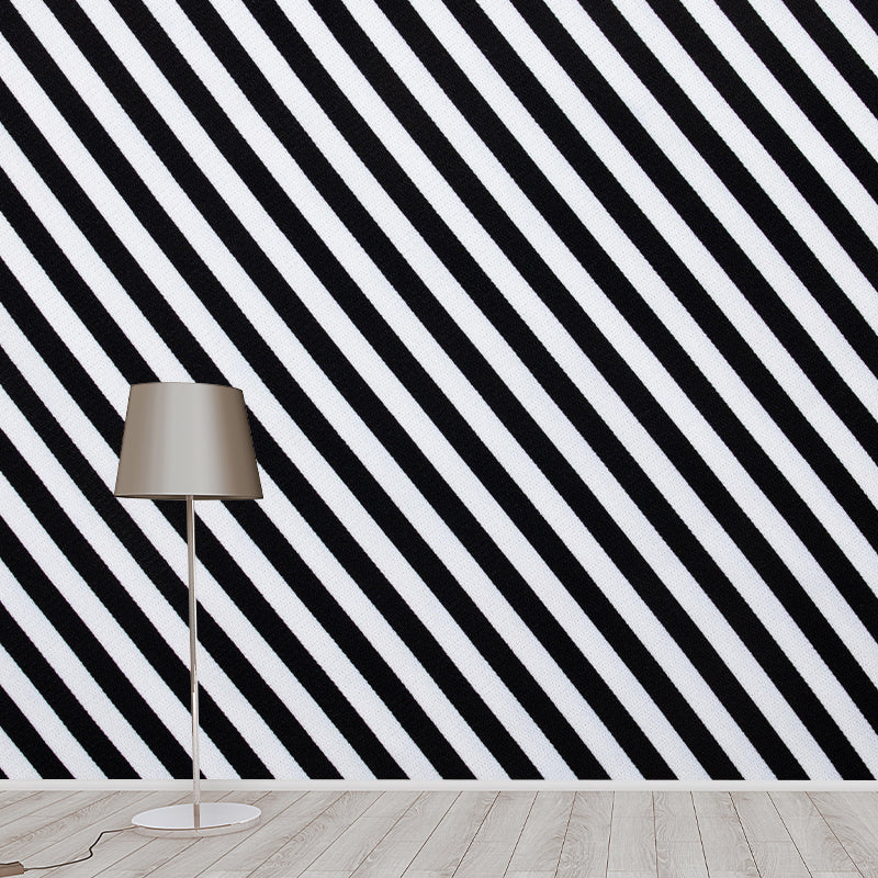 Customized Large Modern Mural Wallpaper Mildew Resistant Stripe Wall Decor