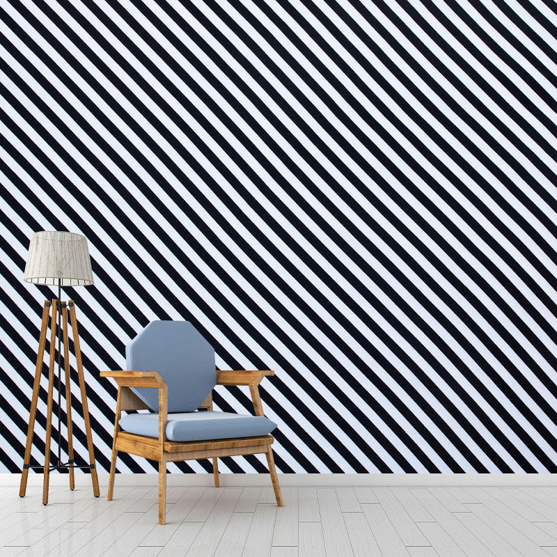 Customized Large Modern Mural Wallpaper Mildew Resistant Stripe Wall Decor