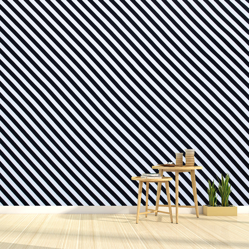 Customized Large Modern Mural Wallpaper Mildew Resistant Stripe Wall Decor