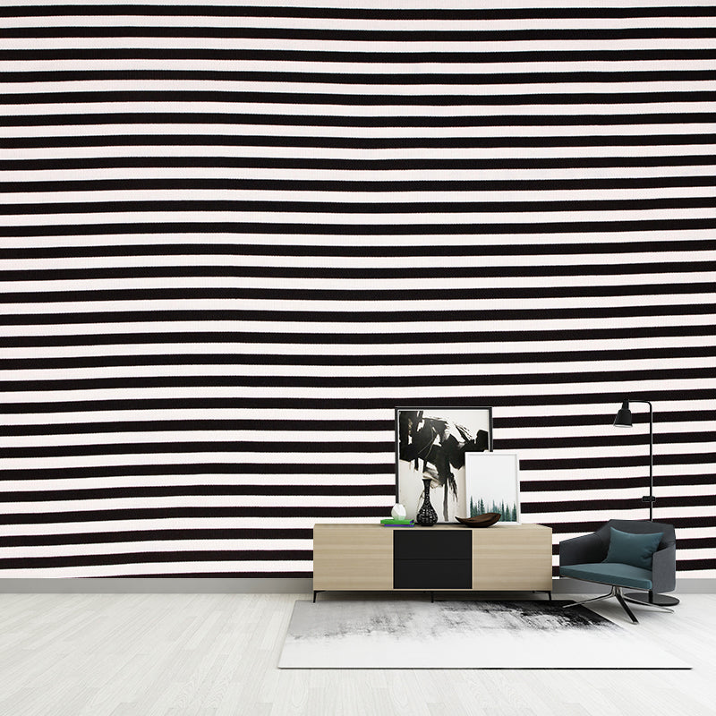 Customized Large Modern Mural Wallpaper Mildew Resistant Stripe Wall Decor