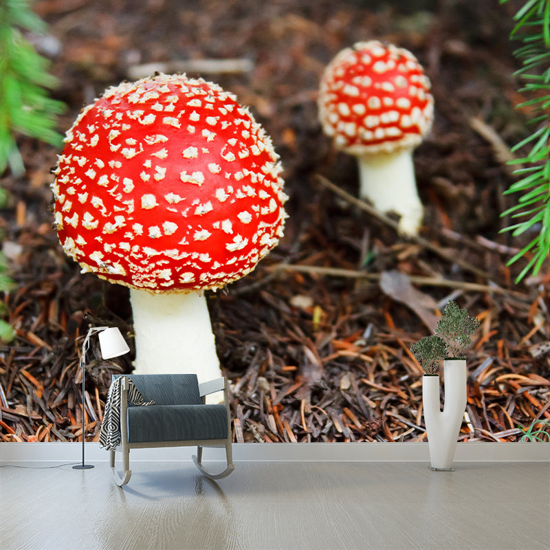 Contemporary Mushrooms Home Mural Mildew Resistant Wall Decor for Bedroom