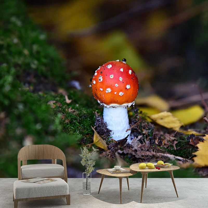 Contemporary Mushrooms Home Mural Mildew Resistant Wall Decor for Bedroom