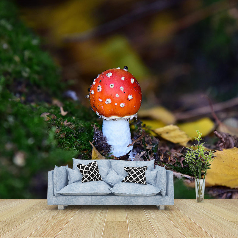 Contemporary Mushrooms Home Mural Mildew Resistant Wall Decor for Bedroom