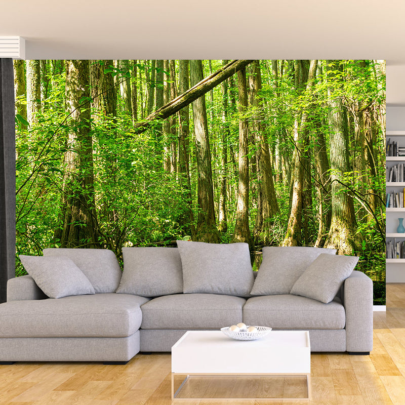 Contemporary Cypress-Trees Landscape Home Mural Mildew Resistant Wall Decor for Bedroom