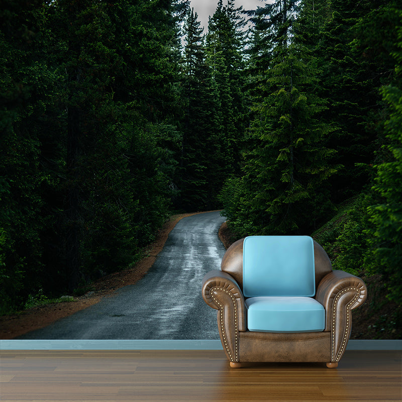 Contemporary Conifers Trees Landscape Home Mural Mildew Resistant Wall Decor for Bedroom