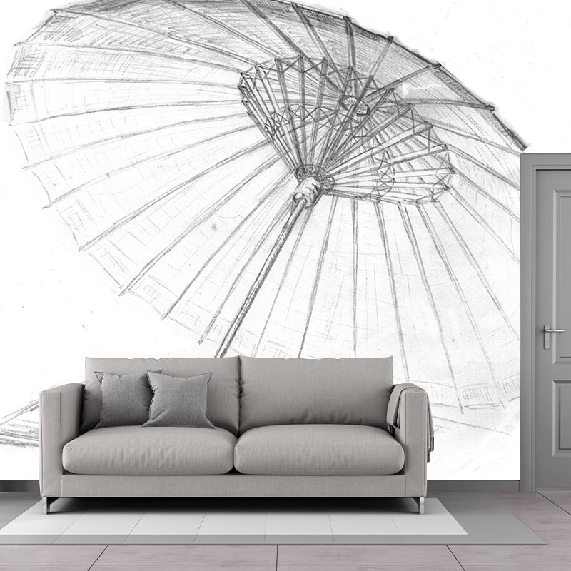 Modern Art Sketch Mural Eco-friendly Wallpaper Mildew Resistant Wall Decor