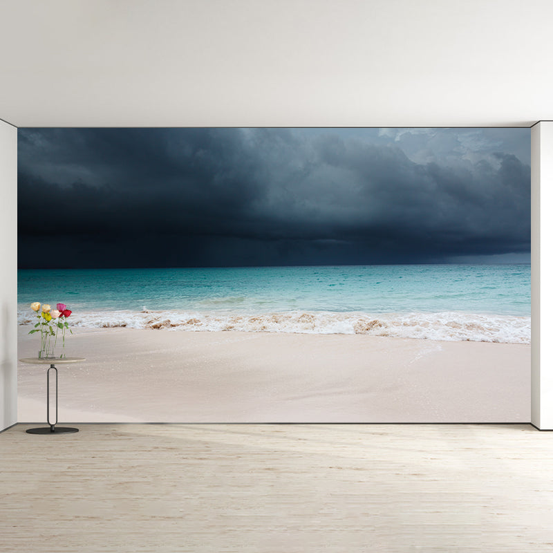 Blue Tropical Beach Scenery Mural Decal Moisture Resistant, Custom Size Available