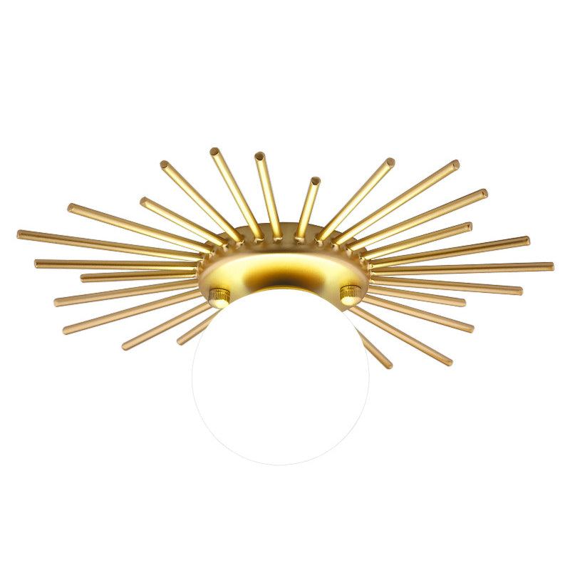 Gelakt Iron Ceiling Light in Modern Concise Style Globe Glas Flush Mount voor Corridor