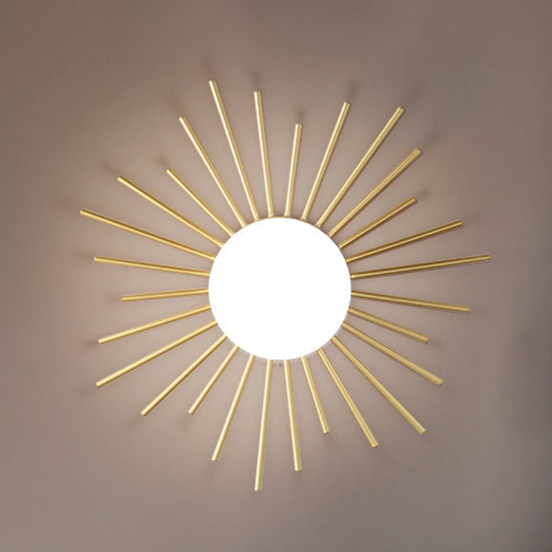 Gelakt Iron Ceiling Light in Modern Concise Style Globe Glas Flush Mount voor Corridor