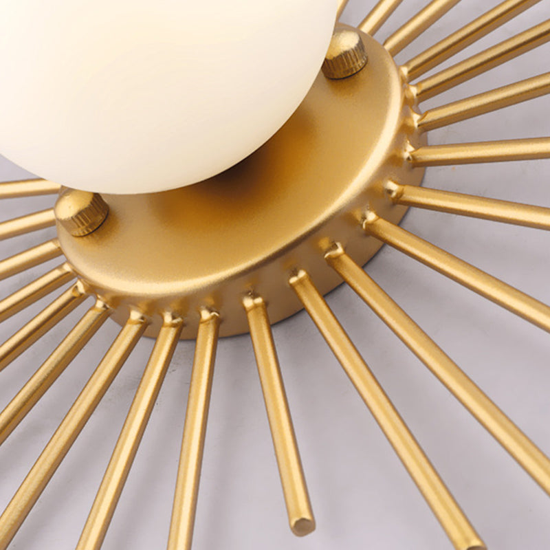 Gelakt Iron Ceiling Light in Modern Concise Style Globe Glas Flush Mount voor Corridor