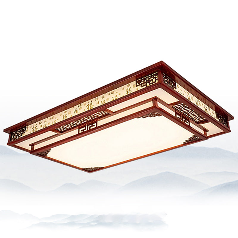 Lámpara de techo empotrada de madera cuadrada con montaje empotrado LED moderna para sala de estar