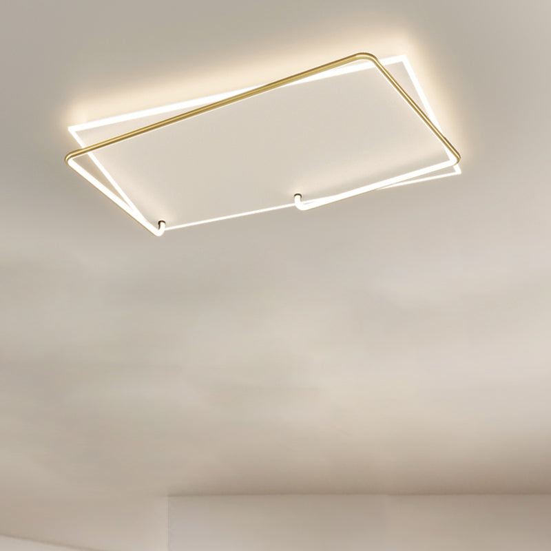 Rectangular Minimalism LED Flush Mount Aluminum Flush Ceiling Light for Living Room