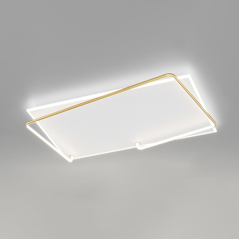 Rechteckige Minimalismus-LED-Unterputz-Deckenleuchte aus Aluminium für das Wohnzimmer