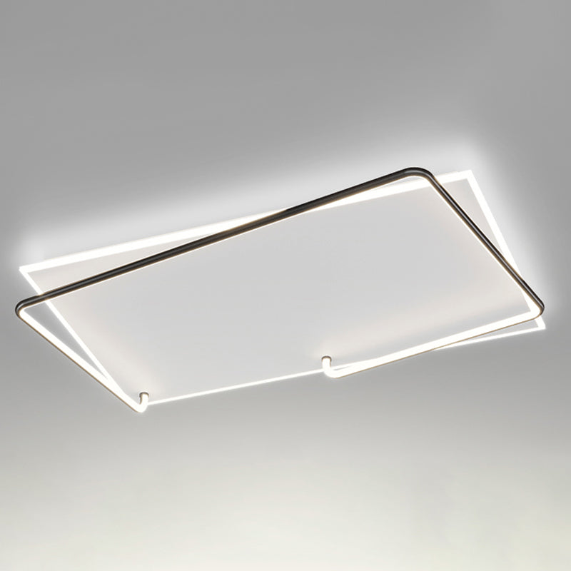 Rechteckige Minimalismus-LED-Unterputz-Deckenleuchte aus Aluminium für das Wohnzimmer