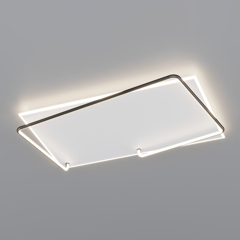 Rechteckige Minimalismus-LED-Unterputz-Deckenleuchte aus Aluminium für das Wohnzimmer