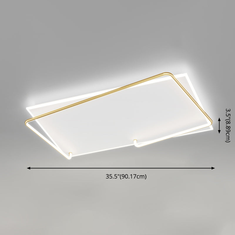 Rechteckige Minimalismus-LED-Unterputz-Deckenleuchte aus Aluminium für das Wohnzimmer