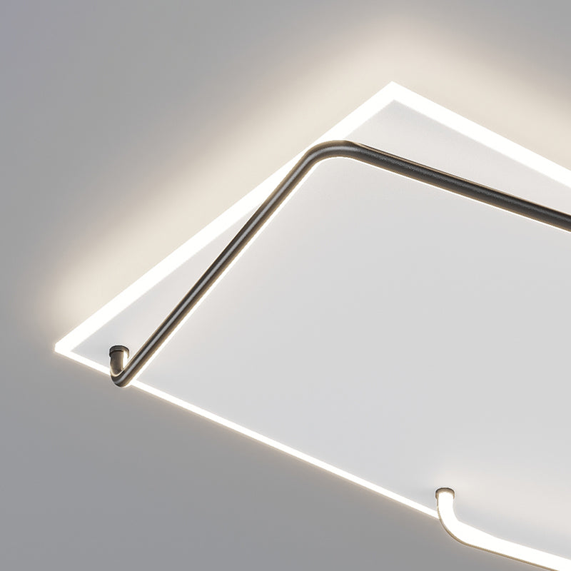 Rechteckige Minimalismus-LED-Unterputz-Deckenleuchte aus Aluminium für das Wohnzimmer