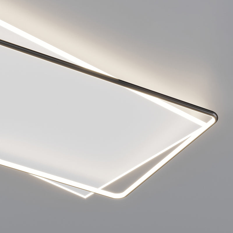 Rechteckige Minimalismus-LED-Unterputz-Deckenleuchte aus Aluminium für das Wohnzimmer