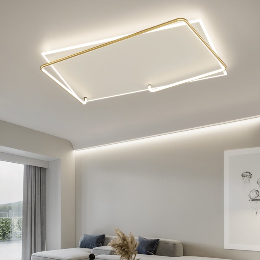 Rechteckige Minimalismus-LED-Unterputz-Deckenleuchte aus Aluminium für das Wohnzimmer