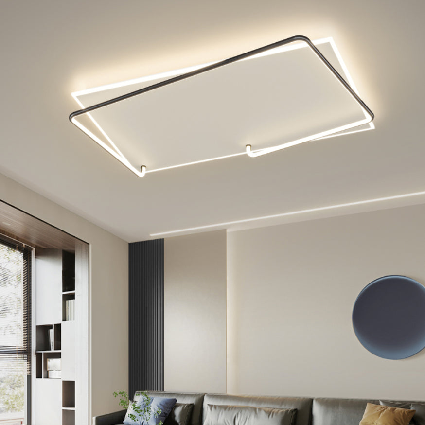 Rechteckige Minimalismus-LED-Unterputz-Deckenleuchte aus Aluminium für das Wohnzimmer