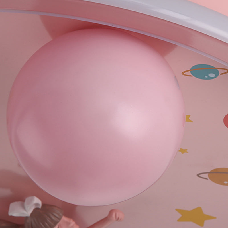 Plafonnier encastré à LED rose à 1 lumière, plafonnier arrondi créatif pour chambre à coucher