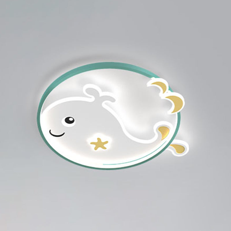 Cartoon métallique rond encastré LED lampe unique Chambre d'enfants encastré luminaire