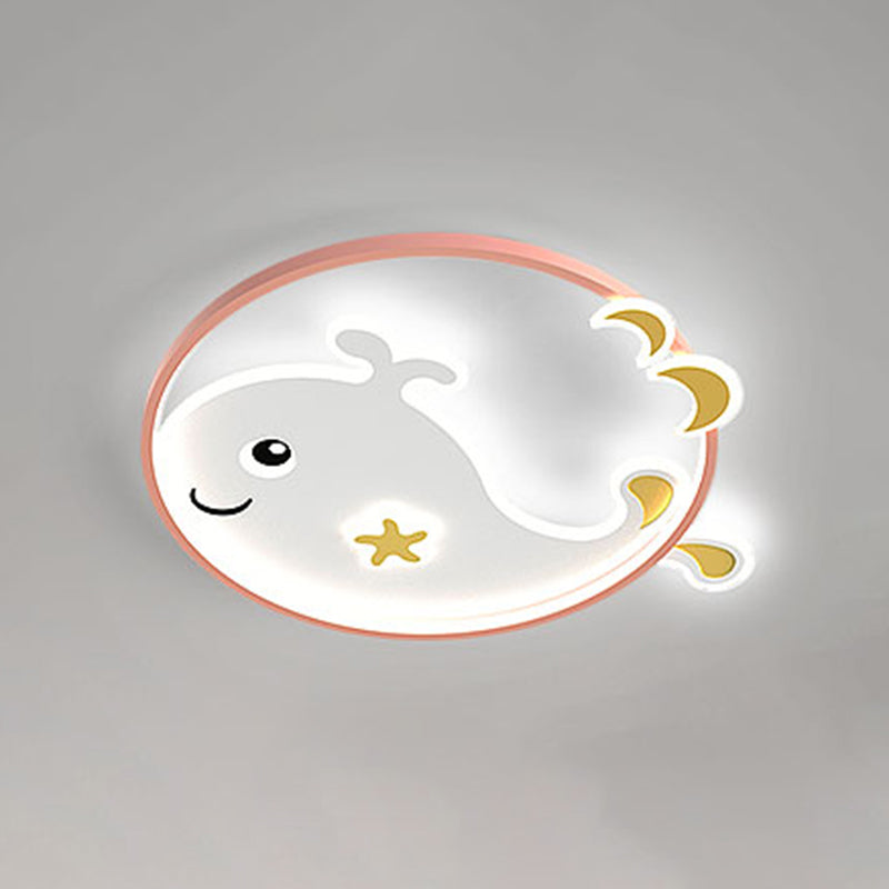 Cartoon métallique rond encastré LED lampe unique Chambre d'enfants encastré luminaire