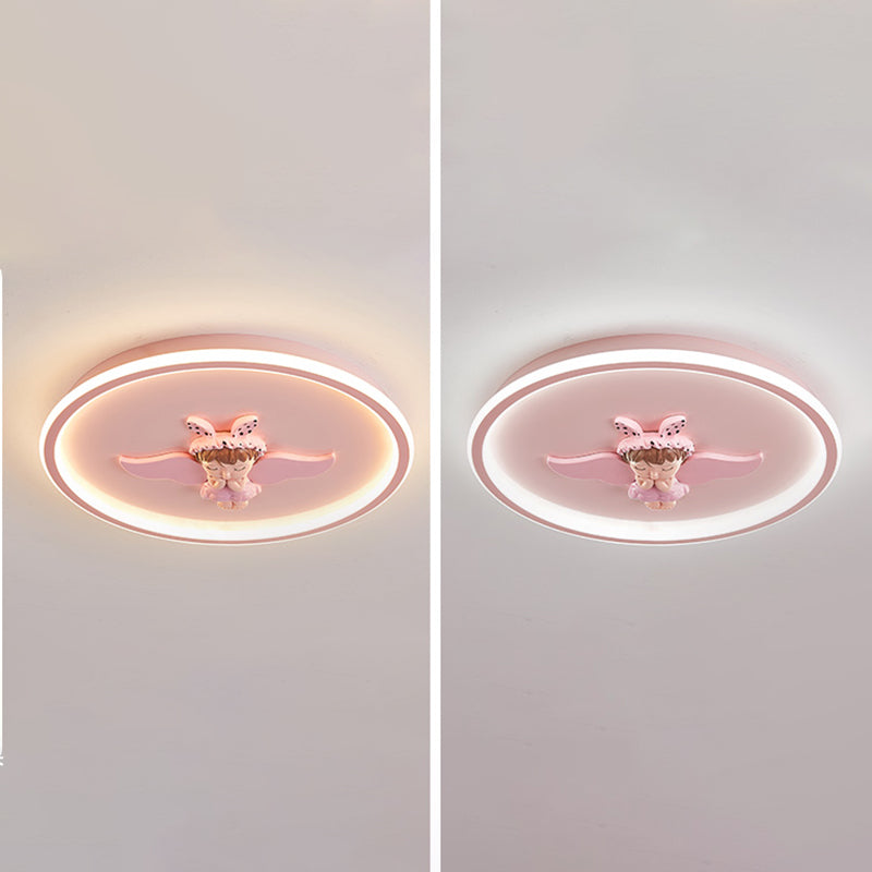 Lámpara de techo LED para dormitorio moderno con montaje empotrado de metal circular con 1 luz