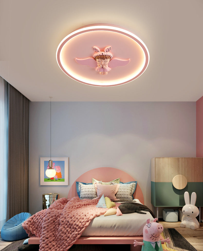 Lámpara de techo LED para dormitorio moderno con montaje empotrado de metal circular con 1 luz