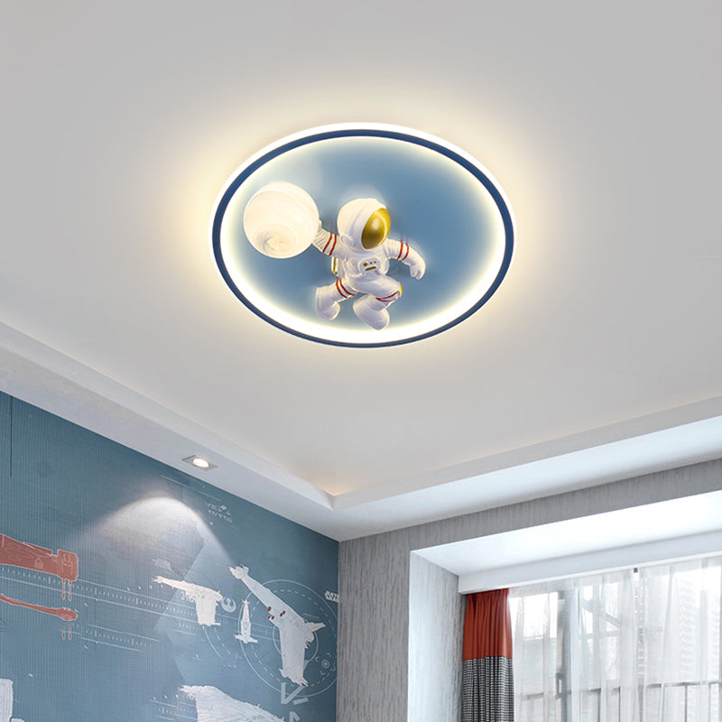 Luz de techo empotrada de 1 luz de metal con montaje empotrado LED de dibujos animados circulares para habitación infantil
