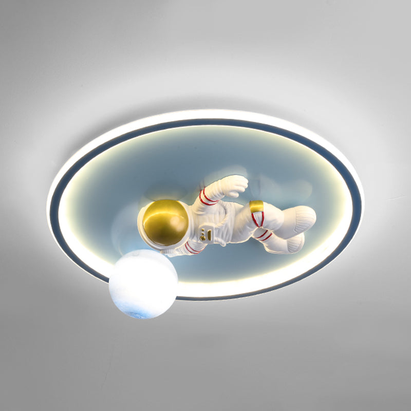 Circle Cartoon LED Flush Mount Metal 1-light Flush Ceiling Light for Children's Room