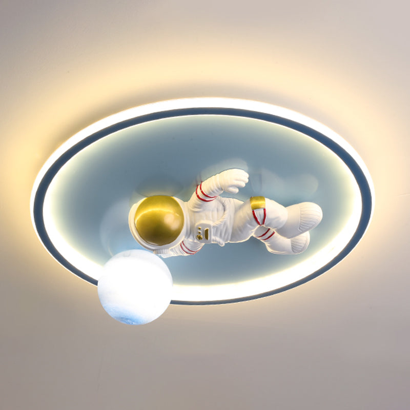 Circle Cartoon LED Flush Mount Metal 1-light Flush Ceiling Light for Children's Room