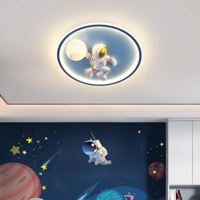 Luz de techo empotrada de 1 luz de metal con montaje empotrado LED de dibujos animados circulares para habitación infantil